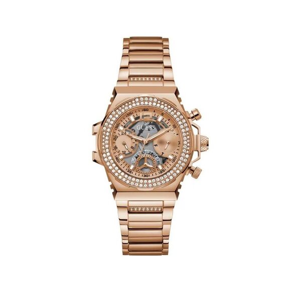 Guess Rose Gold Crystal Accented Watch Women Multicolor Watches